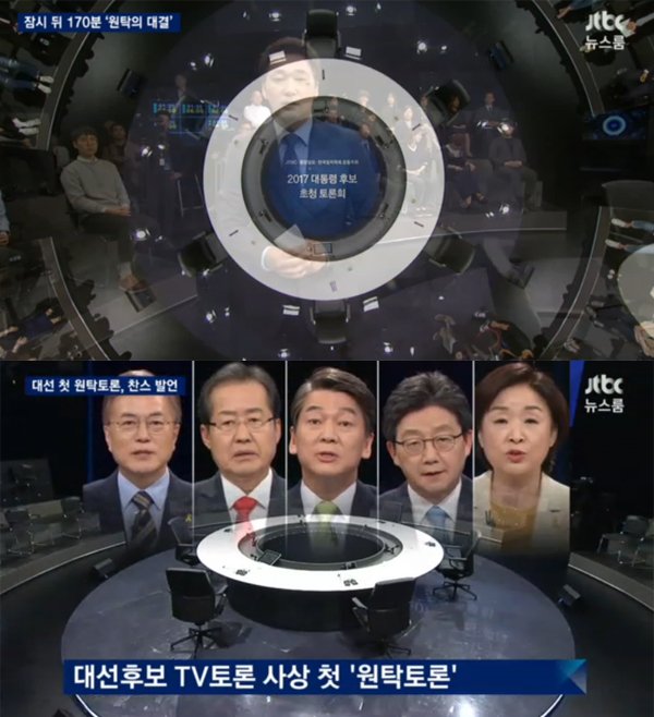 ▲JTBC '뉴스룸' 측이 25일 오후 8시 40분 열릴 '대선토론'에 대해 전했다.(사진=JTBC)