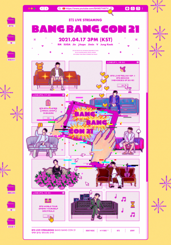 ▲방탄소년단 BANG BANG CON (방방콘 21) 포스터(사진제공=빅히트 엔터테인먼트)