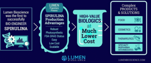 ▲Spirulina biotech platform(Lumen Bioscience)