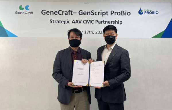 ▲Left: Prof. Suk Chul Bae, CEO of GeneCraft, Right: Dr. Brian H. Min CEO of GenScript ProBio