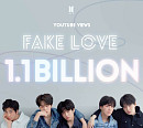 방탄소년단 ‘FAKE LOVE’ 뮤직비디오, 11억뷰 돌파...통산 6번째 11억뷰