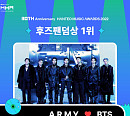 방탄소년단, '한터뮤직어워즈 2022' 후즈팬덤상 수상 '독보적 인기'
