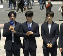 나우어데이즈, 기상캐스터 변신→즉석 인터뷰 진행…'만능돌' 입증