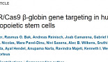 CRISPR 이용 겸상적혈구병 치료관련 논문 네이처 게재