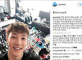 이기광, SNS 신발 마나이 인증샷…쇼파, 운동화에 양보하세요