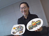 '순간포착 세상에 이런일이' 팬케이크 아트 그리는 엄마, 반죽으로 그린 맛있는 그림
