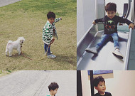 허양임, 아들 승재+제리 산책 인증샷 공개…“의젓한 승재, 귀여워”