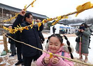 달집에 소원지 '우리 가족 건강하게 해주세요' [포토]
