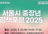 서울시, ‘중장년 정책포럼 2025’ 23일 개최… 인구변화·일자리 해법 모색