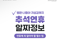 [카드뉴스] 추석 알짜 꿀팁, 병원·무료개방·나들이 코스 BEST