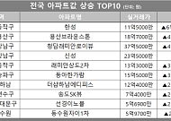 [아파트값 상승 톱10] 서울 강남구 ‘청담래미안로이뷰’ 등