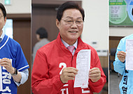 김경수·박완수·전희영, 경남지사 후보 등록…본선 레이스 시작