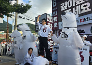 “박민식 찍으면 하정우 된다”... 한동훈, 북구갑 쌈지공원서 ‘민심 단일화’ 읍소