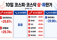 [급등락주 짚어보기] SK이터닉스, SK그룹 신재생에너지 재편 기대에 ‘上’⋯화신정공은 3연상