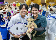 에버랜드 아기 사자 ‘라온’, 삼성라이온즈 우승 응원 나섰다