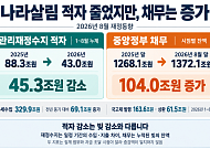 나라살림 적자 43조로 줄었지만…중앙정부 채무 104조 늘어