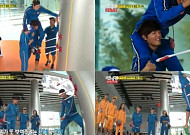 '런닝맨' 상속자들 최진혁-김우빈, 허당형제 등극…뚫어뻥으로 큰 웃음 '폭소'