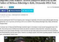 안젤리나 졸리, '정자 제공 설' 브래드 피트에 DNA 검사 요구