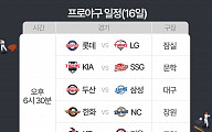 2024 KBO 프로야구 오늘(16일)의 경기 일정