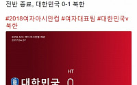 '여자축구 중계' 한국, 북한에 0-1로 뒤진 채 전반종료…후반전 만회 가능할까?