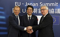 아베 일본 총리, EU와의 정상회담에서 EPA 큰 틀 합의 공식 선언…2019년 발효 목표