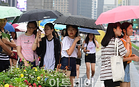 [포토] 장맛비에 우산 쓴 학생들