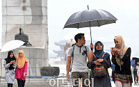 [포토] 비오는 서울, 우산 쓴 외국인 관광객