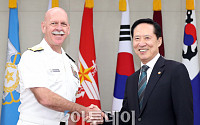 [포토] 미 태평양함대 사령관과 악수하는 송영무 장관