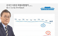문재인 대통령 국정지지율 ‘3주 연속 하락’ 66.8%…민주당 49.1%