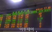 [포토] '포항 지진'에 지연된 서울행 열차들