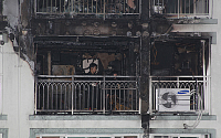 [포토]부산 광안동 아파트 화재 현장