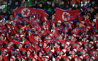 [포토] 인공기 흔드는 북한 응원단