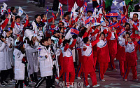 [평창 동계올림픽] 태극기·인공기·한반도기 흔들며 남북 공동 입장