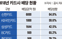 카드사, 작년 1조1000억원 배당...신한카드 6000억원 최고