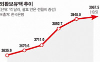 외환보유액 3970억 달러 육박 ‘역대최대’