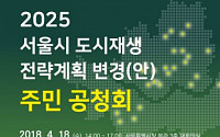 서울시, '2025 서울시 도시재생전략계획' 변경안 공청회 18일 개최