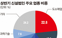 올 상반기 신설법인 전년비 6.8% 증가…도ㆍ소매업 ↑제조업↓