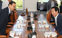 [포토] 마주 앉는 더불어민주당 홍영표-자유한국당 김성태 원내대표