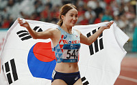 [2018 아시안게임] 정혜림, 육상 여자 100m 허들서 금메달…이번 대회 한국 육상 첫 金
