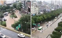 '광주 폭우'로 백운고가 침수…물 잠긴 도로 앞에서 '단체 유턴'
