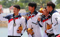 [2018 아시안게임] 한국 남자 카약, 4인승 500m서 은메달…'카자흐스탄 우승'