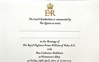 英 윌리엄 왕자, 1900명에게 결혼식 초청장 발송