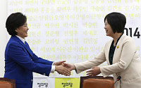 박영선, 이정미 대표 예방…”중기부, 정의당과 공통점 있어”