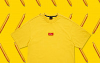 TBJX천하장사 협업...노란 배경을 빨간 줄로 꾸민 '천하장사 티셔츠' 출시