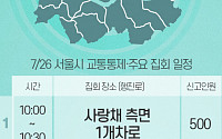 [교통통제 확인하세요] 7월 26일, 서울시 교통통제·주요 집회 일정