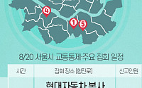 [교통통제 확인하세요] 8월 20일, 서울시 교통통제·주요 집회 일정