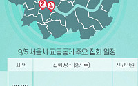 [교통통제 확인하세요] 9월 5일, 서울시 교통통제·주요 집회 일정