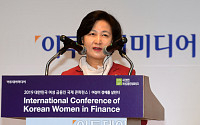 [포토] 여성 금융인 국제 콘퍼런스, 축사하는 추미애 의원