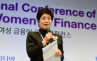 [포토] 여성 금융인 국제 콘퍼런스, 폐회사 하는 김상경 회장