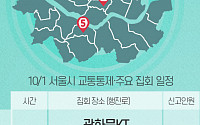 [교통통제 확인하세요] 10월 1일, 서울시 교통통제·주요 집회 일정